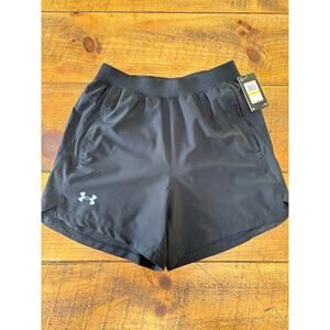 NWT Mens Under Armour Black Athletic Athleisure Lined‎ Shorts Pockets Medium